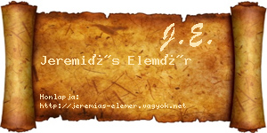 Jeremiás Elemér névjegykártya
