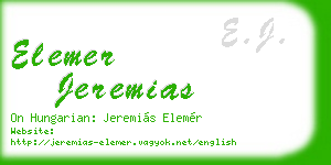 elemer jeremias business card