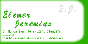 elemer jeremias business card